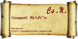 Csegedi Milán névjegykártya