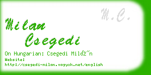 milan csegedi business card